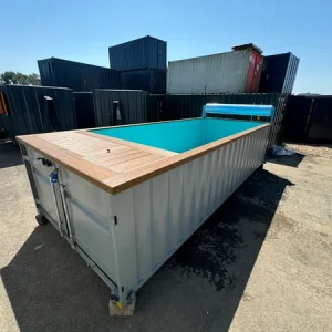 6 m Containerpool | Tragbarer Pool | Außenpool | Gegenstromanlage | Karibikblau